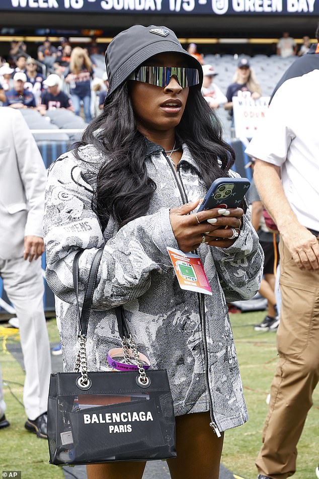 But earlier in the day, Biles drew the ire of NFL fans for her fashion choices