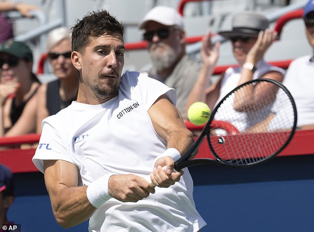 Kokkinakis (pictured playing in Canada last week) told Saville to delete her tweet about what has been dubbed 'the most controversial match point ever'