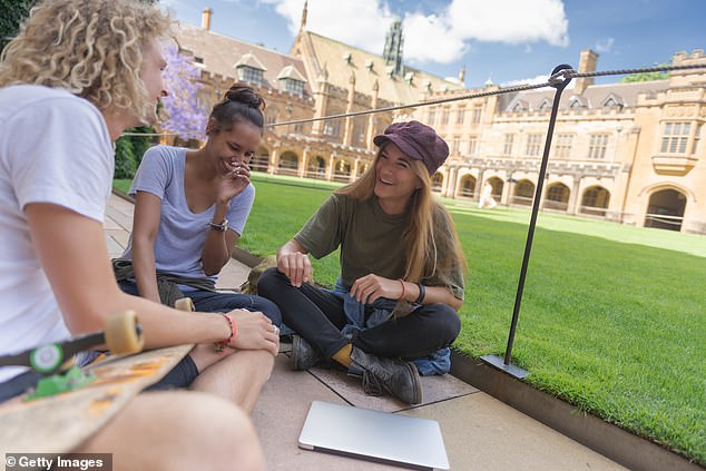 The financial guru said it's a chance for their daughter to become financially independent, which also has the added benefit of keeping her more down to earth (photo from a stock photo of university students on campus)