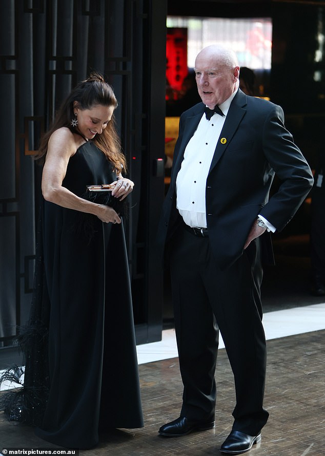 Elsewhere, Home and Away stars Ray Meagher, 80, (right) and Georgia Parker, 59, (left) were seen chatting up a storm in the lobby of The Star in Sydney