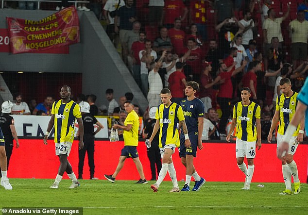 The shocking incident took place after Fenerbahce's 2-2 draw with Goztepe on Saturday