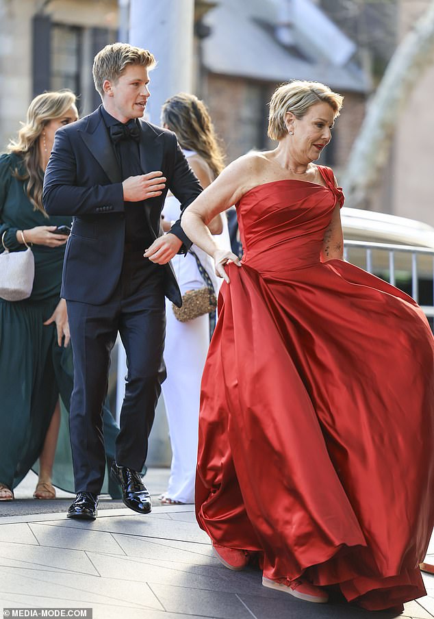 But on Sunday, the 20-year-old Gold Logie nominee didn't arrive with 'helicopter mum' Terri on his arm as expected. Instead, Steve Irwin's son hit the red carpet at Star City Sydney with his I'm A Celebrity... Get Me Out of Here co-host Julia Morris (pictured right)