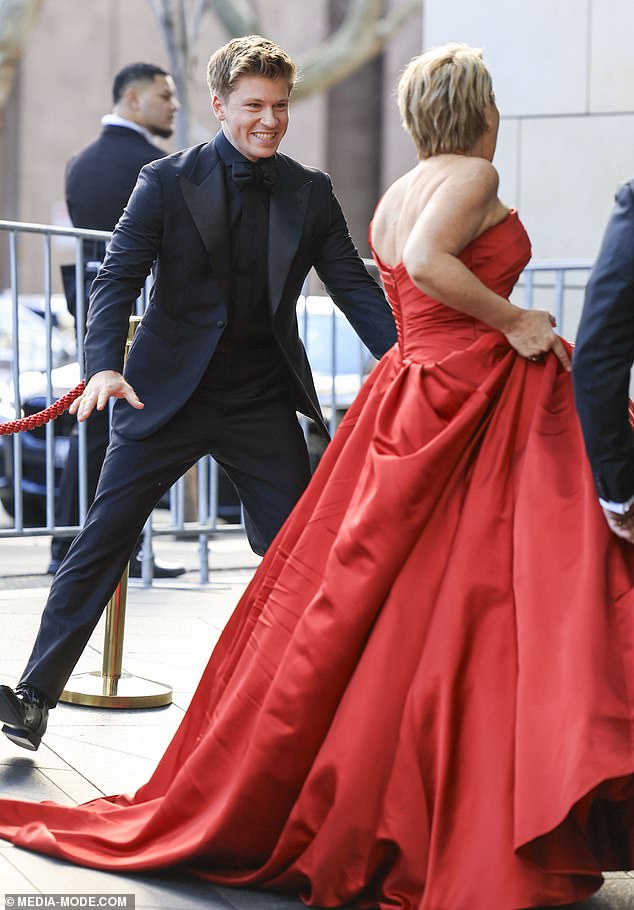 Wildlife Warrior Robert was smartly dressed in a dark tuxedo for his red carpet appearance