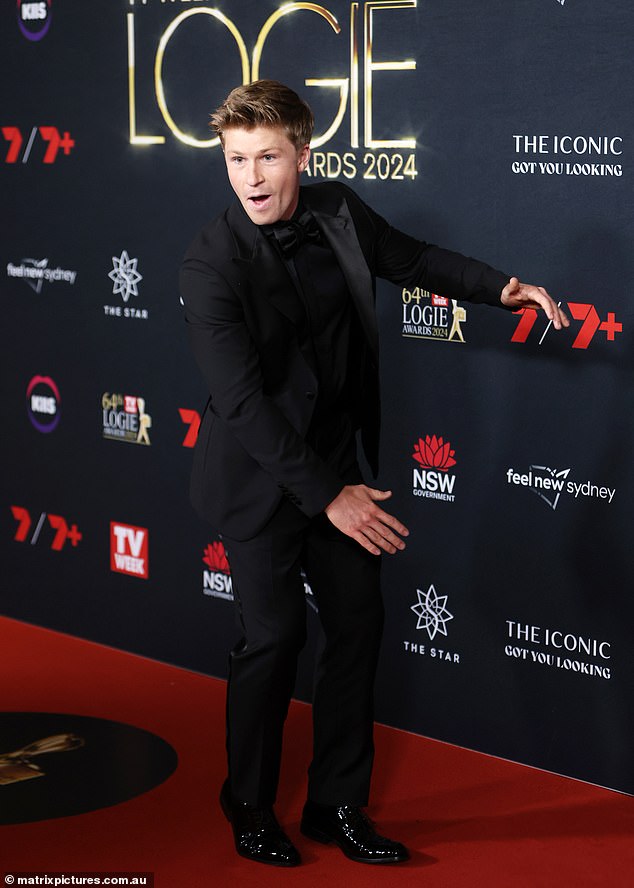 The question of who Robert would choose to sit on his arm at the Logies this year was widely speculated among industry insiders, as most attendees are not allowed to bring guests