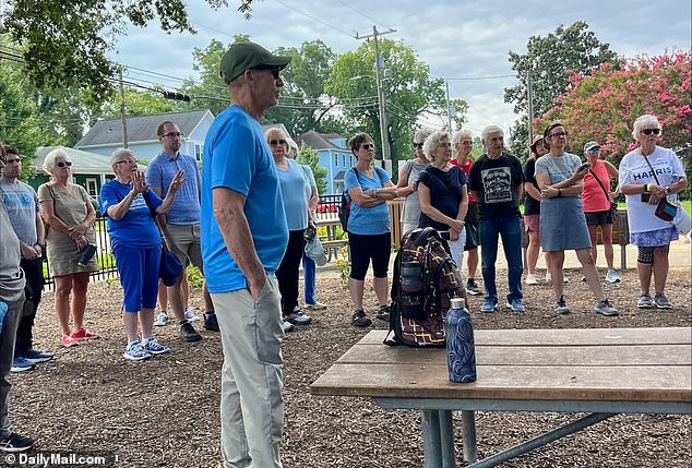 Volunteers prepare to go door to door for the Democratic Party in Raleigh, NC