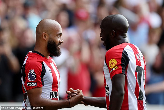 Wissa set up Bryan Mbeumo (left) for Brentford's opening goal of the 2024-25 season