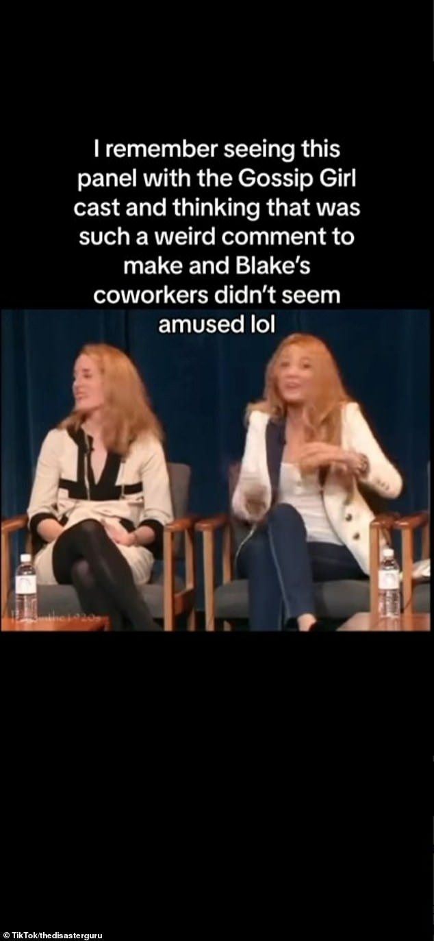 In a now-viral TikTok, she is seen during a panel discussion with the rest of the Gossip Girl cast, including Leighton Meester and Ed Westwick, at Paleyfest in 2008