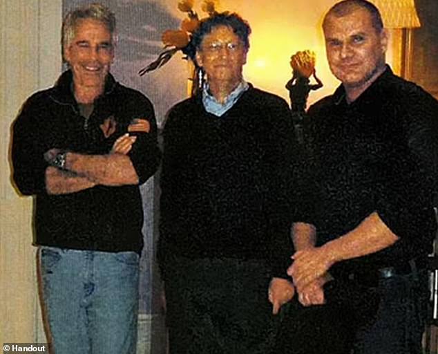 Jeffrey Epstein, Bill Gates and Bill and Boris Nikolic, scientific advisor to the Foundation, in 2011