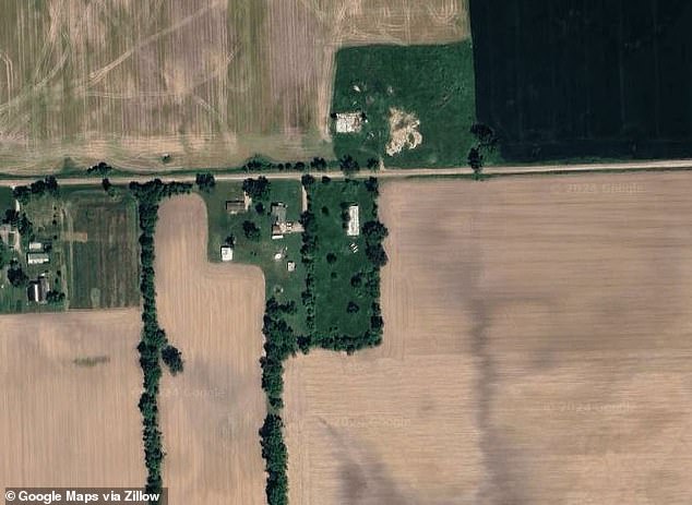 The fertilizer tank was named War-Ag Farms - a farming operation registered to Dale. His farm - where the body was found - can be seen here