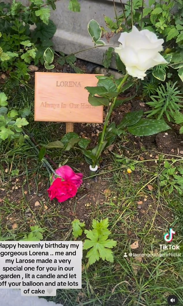 Lauren and Larose marked the date by serving a birthday cake and releasing a balloon into the air next to a plaque honoring Lorena