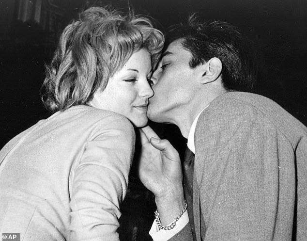 Alain pictured with German actress Romy Schneider, whom he later described as the 'love of his life'