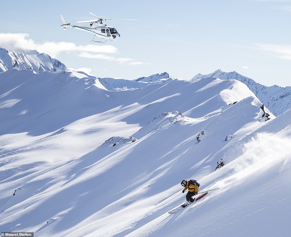 The lodge offers a heli-skiing experience in the Southern Lakes area