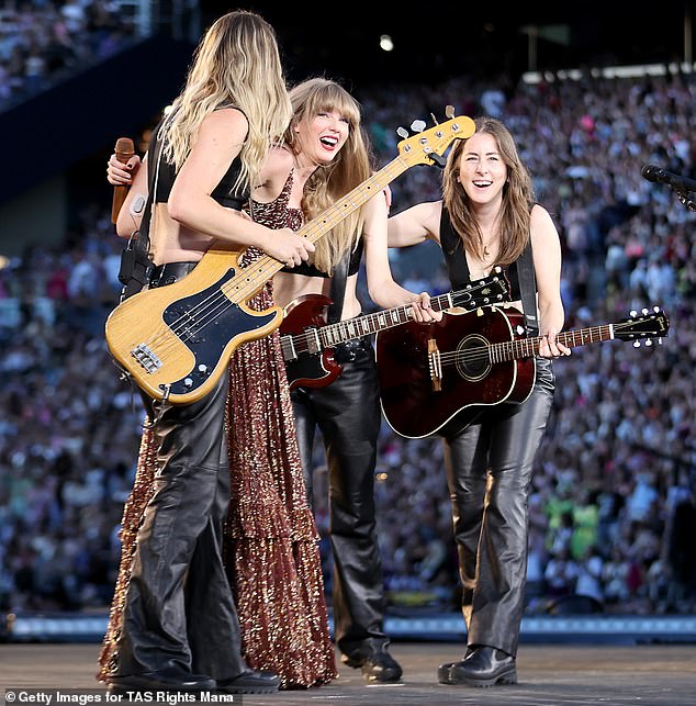 The singing Haim sisters have shared the stage with Taylor several times (photo from 2023)