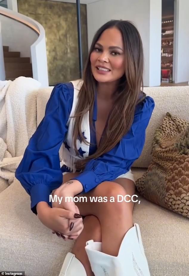 Chrissy explains to the camera that being a DCC is important to her because her mother, grandmother and great-grandmother were all on the team