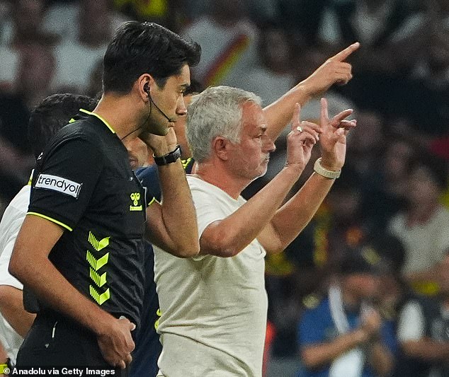 Mourinho, 61, was animated on the sidelines during the Turkish Super Lig match