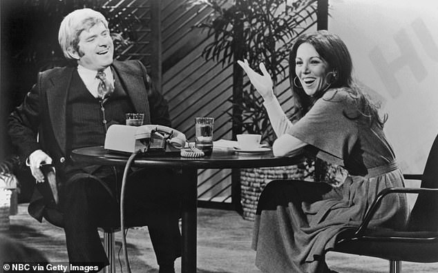 The couple (seen here on the set of the Phil Donahue show) met on the program in 1977 - with Donahue as host and Thomas as guest