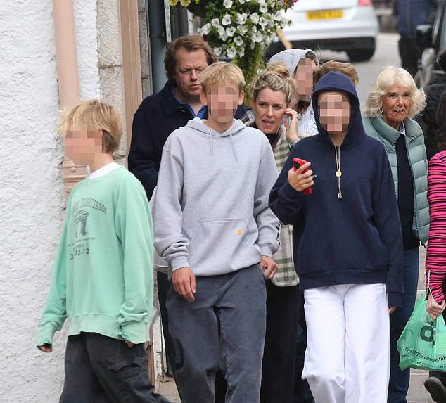 The 77-year-old royal wife smiled broadly and waved goodbye to her children, Tom Parker Bowles and Laura Lopez, and several of her grandchildren, before climbing into her waiting car