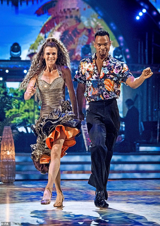 Annabel Croft and Johannes Radebe performing on Strictly Come Dancing in November 2023