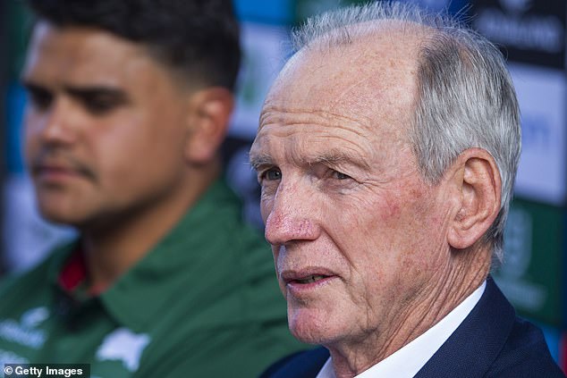 Wayne Bennett will return as South Sydney coach in 2025 and has promised to take superstar Latrell Mitchell (pictured together in 2020) under his wing