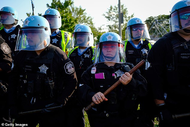 Police formed lines to eventually drive the protesters out of the park