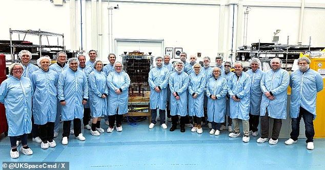 The UK Space Command team that helped develop the satellite