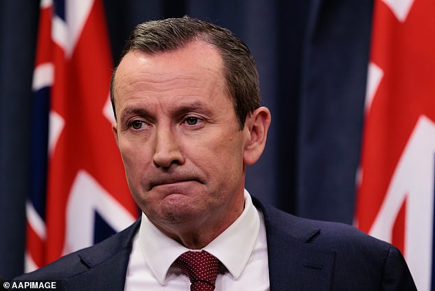 Mark McGowan appeared emotional as he announced he would leave politics in 2023 (pictured)