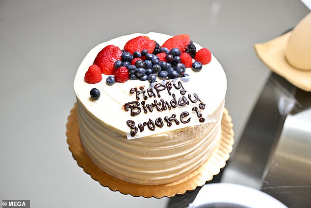 A close-up of Brooke's cake at the party