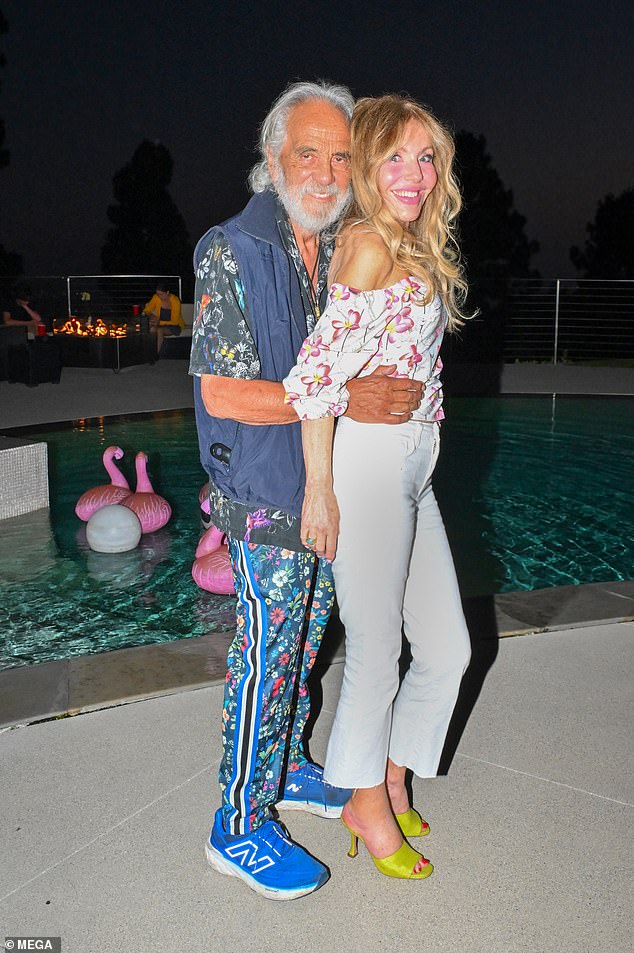 The 86-year-old comedian brought along his second wife Shelby Chong, whom he married in 1975