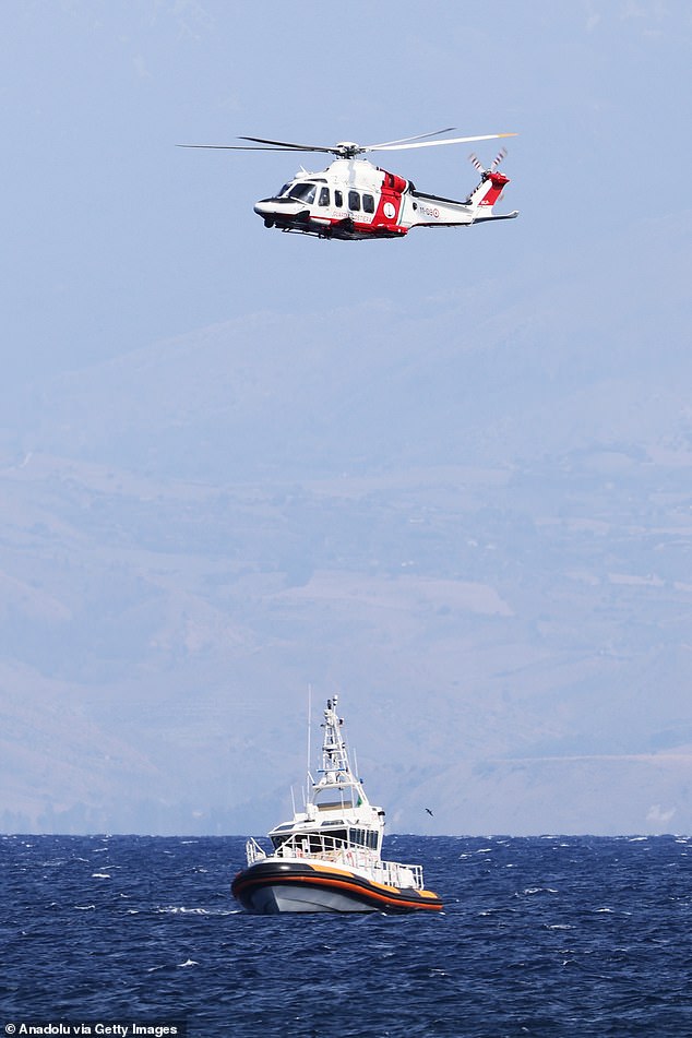 Teams of the Italian coast guard and firefighters are carrying out search and rescue operations using helicopters and ships to find missing people after the yacht sank on Monday