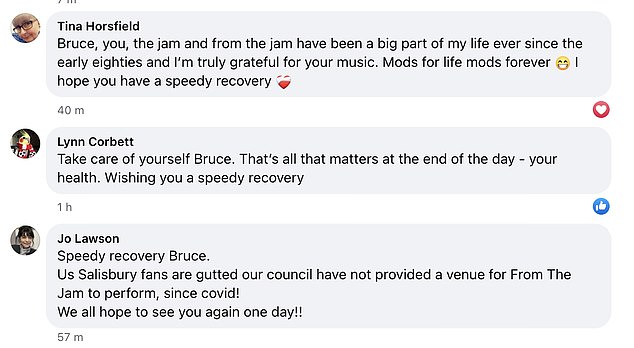 His beloved fans rushed to the comments to support Bruce and congratulate him on his music over the years