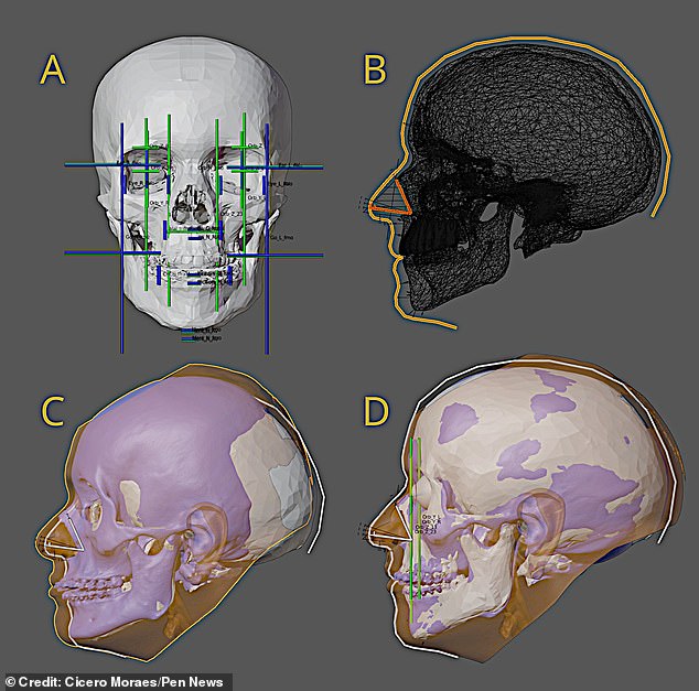 Mr Moraes said: 'I have used a technique that combines elements from traditional schools of facial reconstruction with new approaches based on CT scan data from living people'