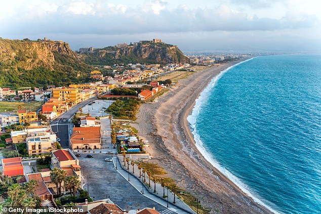 It docked in Milazzo, Sicily (pictured) to replenish supplies and refuel