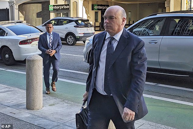 The 59-year-old was recently acquitted in the US of criminal fraud (File image of Lynch walking into a federal courthouse in San Francisco, California on March 26, 2024)