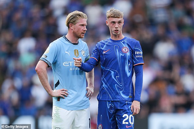 Palmer (right) started for Chelsea against City on the wing, but his best position is in midfield