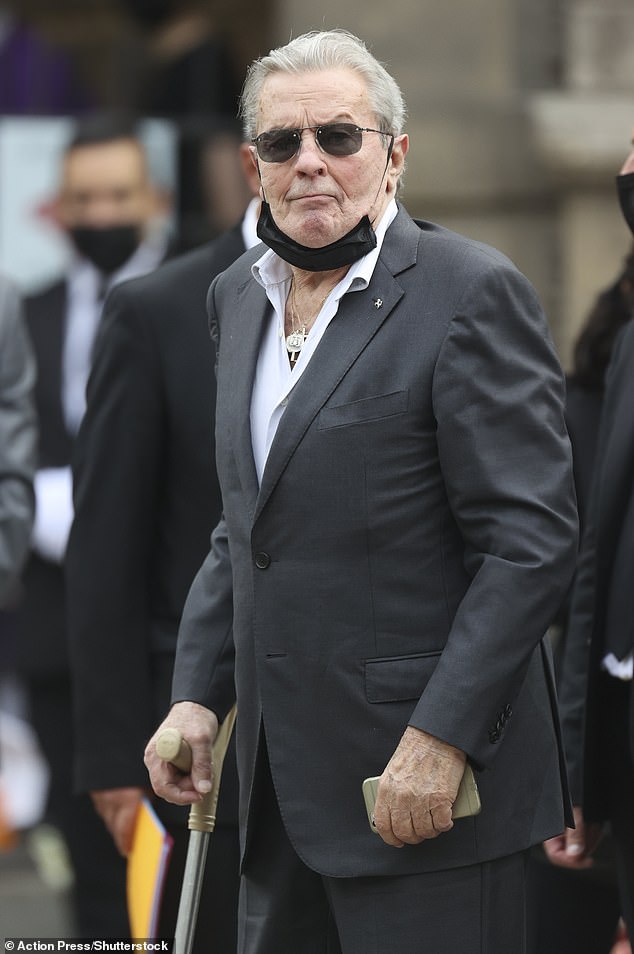 French actor Alain Delon arrives for the funeral ceremony Funeral of Jean-Paul Belmondo, Paris, France - Sep 10, 2021