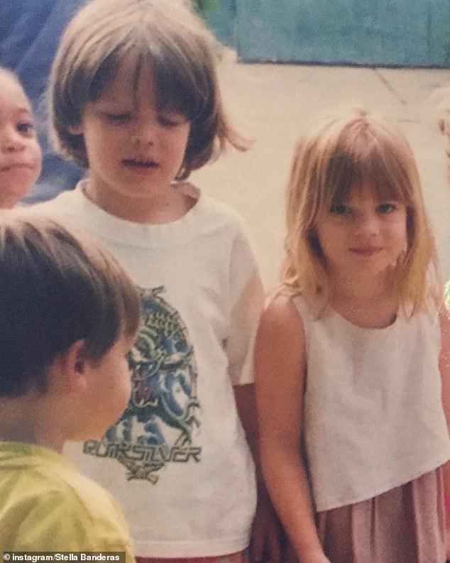 They were just little kids when they first bonded, the Instagram photos showed. Stella - whose grandmother is Tippi Hedren from the film The Birds - also held up her left hand to show off her diamond engagement ring from Alex