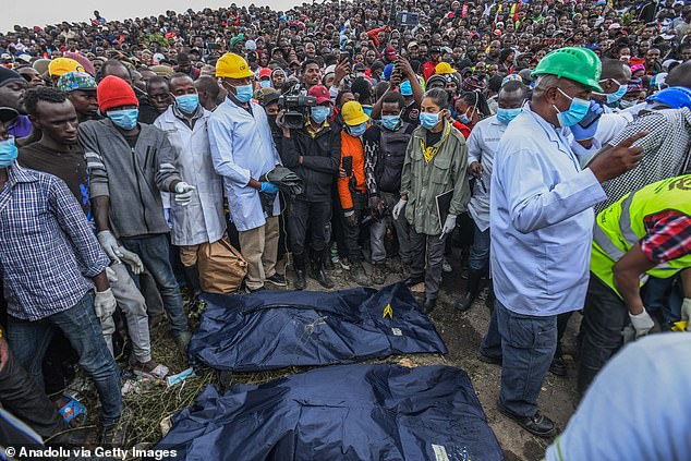 Crowds gather after gruesome discovery in Nairobi's Mukuru slum