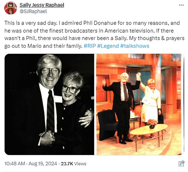 Sally Jessy Raphael Praises Phil Donahue As The 'inventor Of The Talk