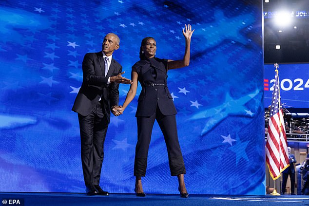 Obama may have been overshadowed by his wife Michelle Obama, and joked about the challenge of continuing after her