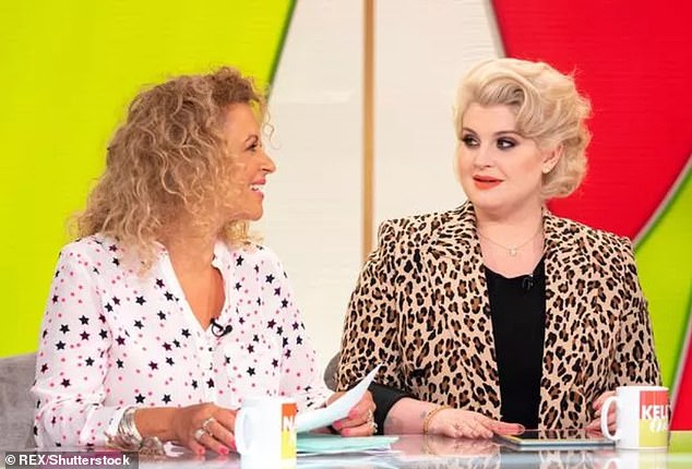 Kelly Osbourne (R) revealed on Loose Women in 2018: 'I've walked up to people I don't know and ripped the gum out of their mouths. My knees are shaking and I'm sweating. Don't ask, it's another tick on my list of insanity. I can't handle it, it's driving me mad'