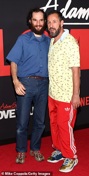 Josh Safdie and Adam Sandler pose together during the screening