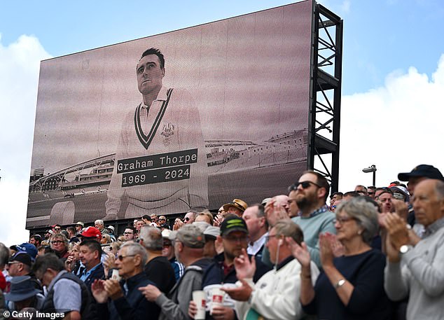 Old Trafford paid tribute to the former Surrey and England batsman who scored 6,744 Test runs during his distinguished career