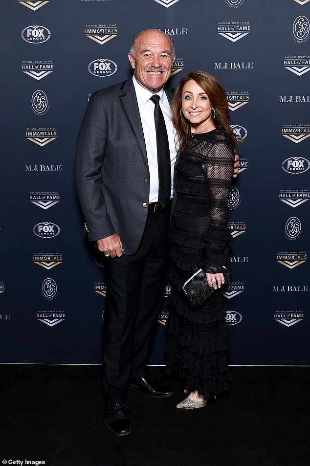 Famous NRL great Wally Lewis was also in attendance at the rugby league night of nights, along with his partner Lynda Adams. Both pictured