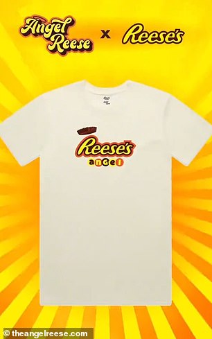 An Angel Reese x Reese's collaboration t-shirt