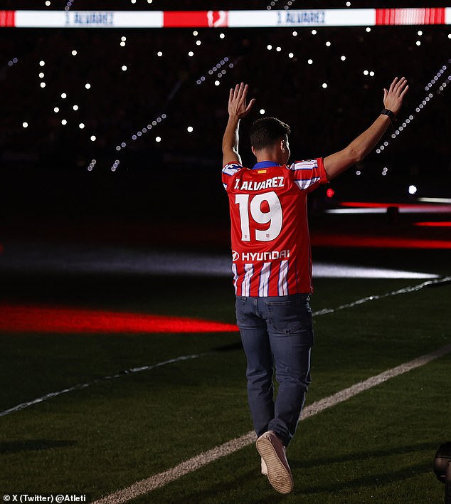 Julian Alvarez was also introduced to Atletico supporters at Wednesday night's event