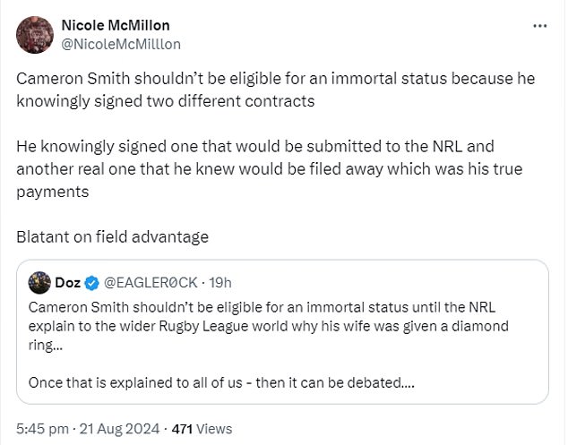 This football fan believes Smith doesn't belong in the Immortal conversation after he 'consciously signed two different contracts'