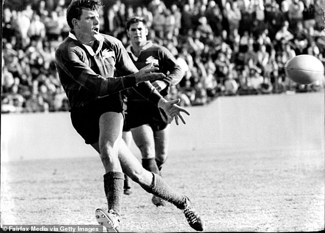 The 79-year-old first made his mark at South Sydney (pictured), where he won four championships while playing for the Bunnies from 1964 to 1971