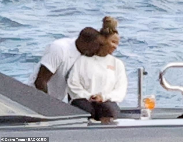 LeBron and Savannah shared an intimate moment with a few drinks on the deck during their outing