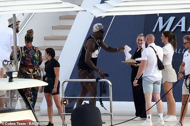 The power forward enjoyed the sun aboard the luxury yacht off the Amalfi Coast