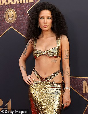 Halsey, 29, shows up at the VMAs in full promotional mode for her upcoming fifth studio album